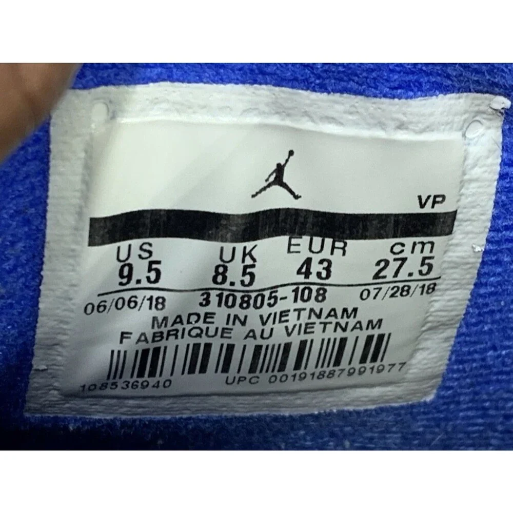 Nike Air Jordan 10 Retro Orlando 2018 Men’s 9.5 White Black Royal 310805-108